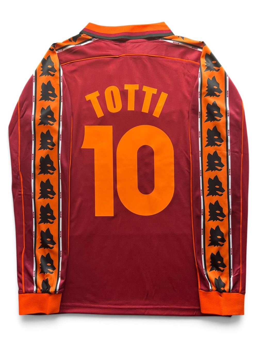 Totti #10 Roma 1998/1999 Longsleeve Retro Soccer Jersey Home Red